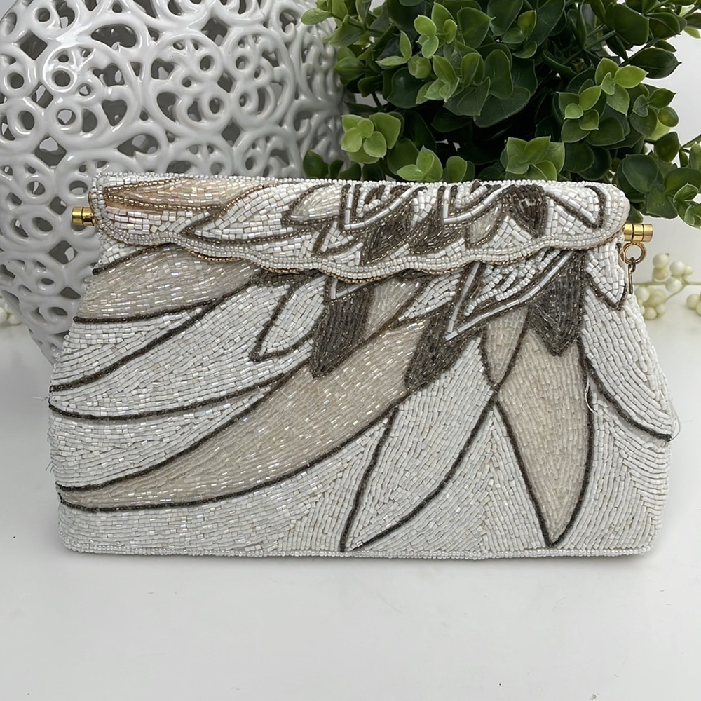 Rare Hand Breaded Vintage Clutch Bag Purse Read - Picture 15 of 16